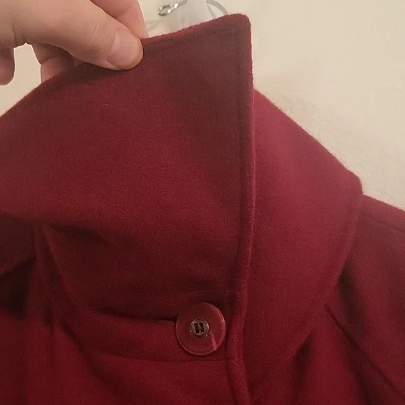 Vintage Lane Bryant Double Breasted Deep Red Peacoat sz 14/16 Lined, Wool Blend - Picture 11 of 14